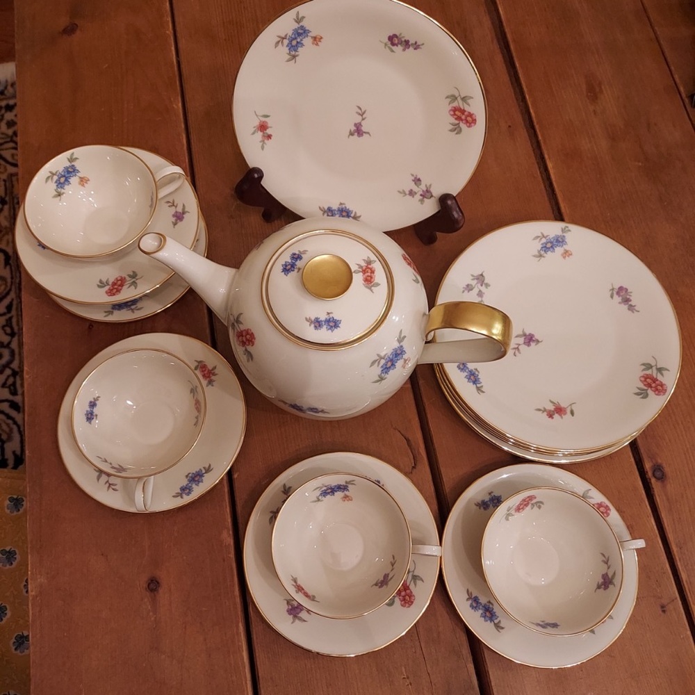 H&C selb Bavaria gold trim tea set